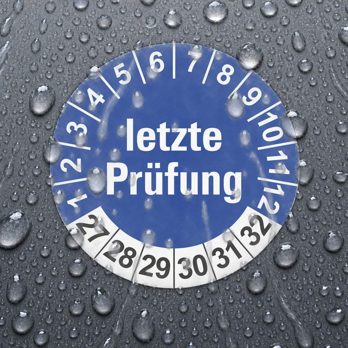 letztepruefung geprüft Wartungsetiketten / Prüfplaketten / Prüfetiketten