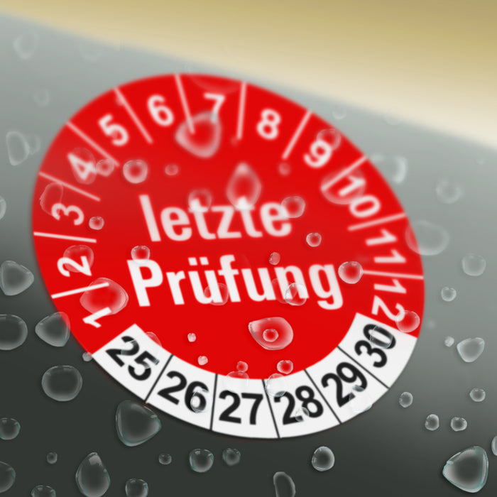 Letze Prüfung Wartungsetiketten / Prüfplaketten / Prüfetiketten