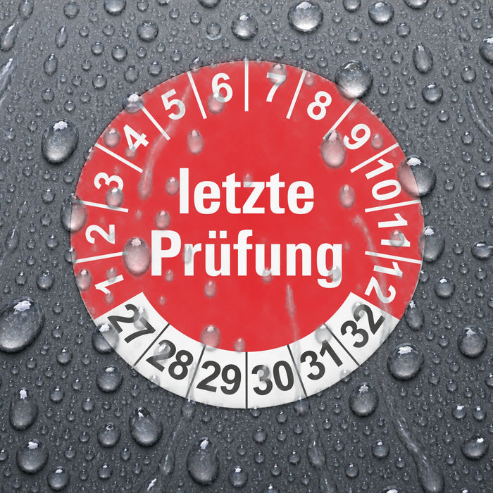 letztepruefung geprüft Wartungsetiketten / Prüfplaketten / Prüfetiketten