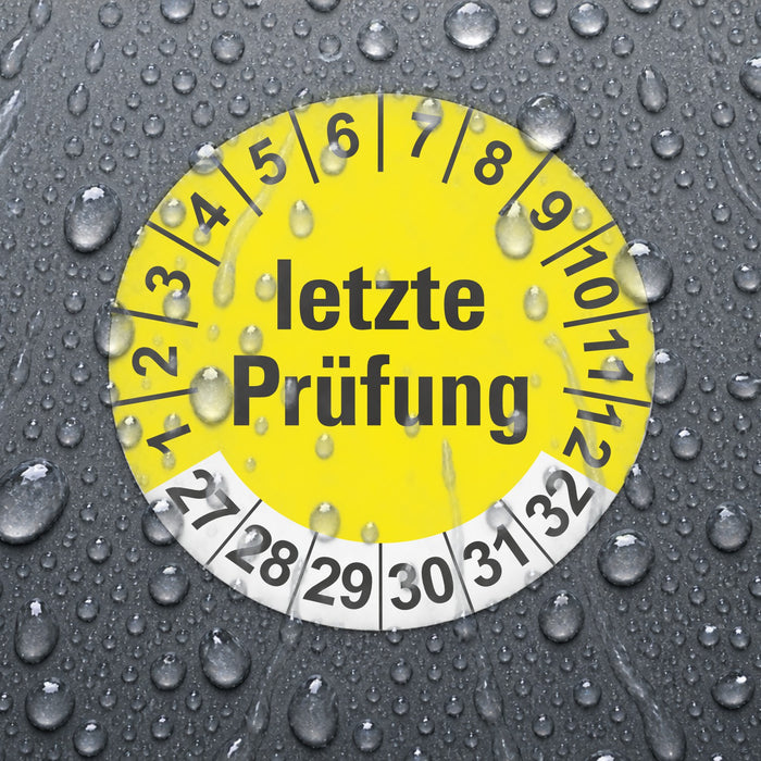 letztepruefung geprüft Wartungsetiketten / Prüfplaketten / Prüfetiketten