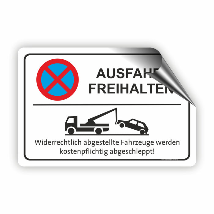 PV-004 AUSFAHRT FREIHALTEN | Parken verboten Hinweis | Absolutes Parkverbot für Ihre Ausfahrt