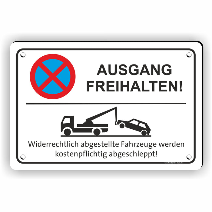 PV-006 AUSGANG FREIHALTEN | Parken verboten Hinweis | Absolutes Parkverbot für Ihren Ausgang