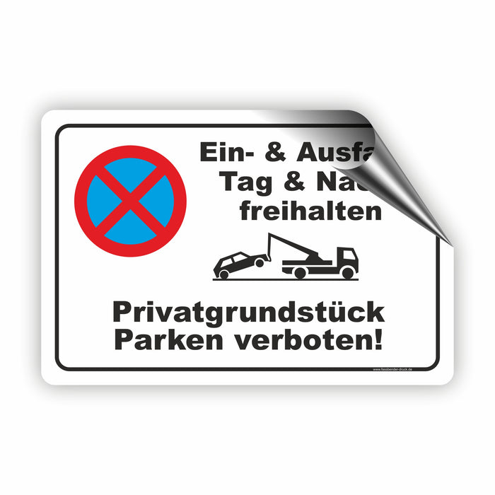 PV-009 Ein- und Ausfahrt freihalten | Parken verboten Hinweis | Absolutes Parkverbot für Ihr Privatgrundstück