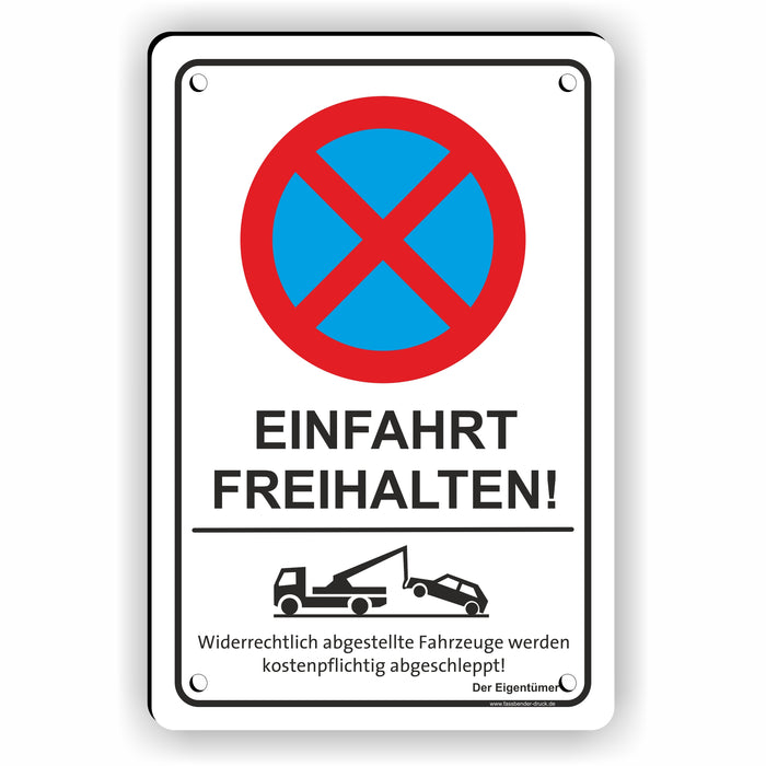 Parken verboten - Einfahrt Freihalten (Hochkant)