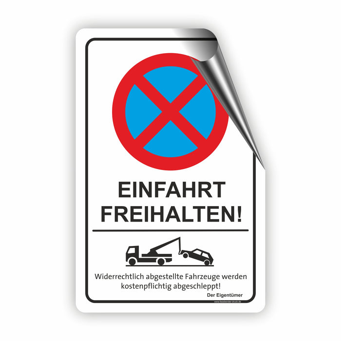 PV-010 EINFAHRT FREIHALTEN | Parken verboten Hinweis | Absolutes Parkverbot für Ihre Einfahrt