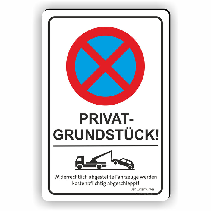 PV-011 PRIVATGRUNDSTÜCK | Parken verboten Hinweis | Absolutes Parkverbot für Ihr Privatgrundstück