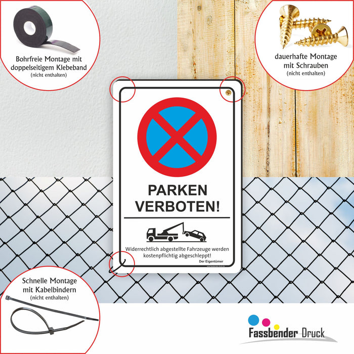 PV-012 Parken verboten Hinweis | Absolutes Parkverbot für Ihren Privatbereich