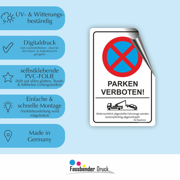 PV-012 Parken verboten Hinweis | Absolutes Parkverbot für Ihren Privatbereich