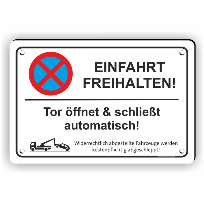 PV-013 TOR ÖFFNET UND SCHLIEßT AUTOMATISCH | Parken verboten Hinweis | Absolutes Parkverbot für Ihren Privatparkplatz