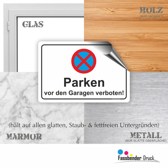 PV-014 PARKEN VOR DEN GARAGEN | Parken verboten Hinweis | Absolutes Parkverbot für Ihren Privatparkplatz