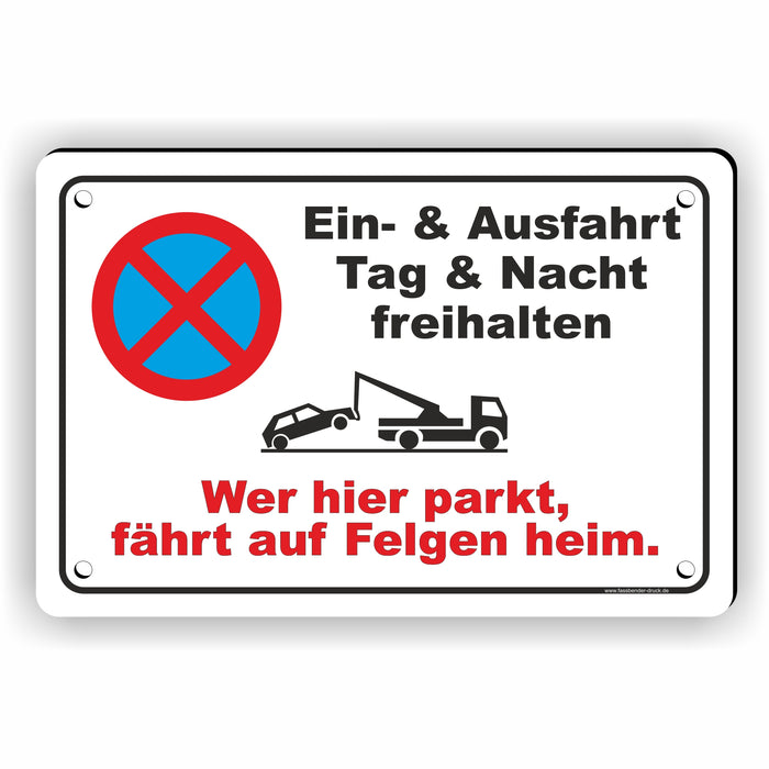 PV-016 Parkverbot - Ein- und Ausfahrt freihalten | Parken verboten Hinweis | Absolutes Parkverbot für Ihren PARKPLATZ
