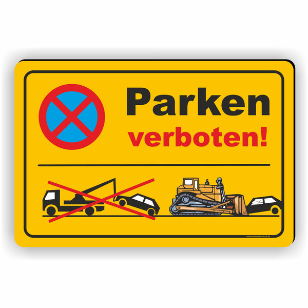 Parkverbot-Schild Aus Kunststoff – Gelb/Schwarz, 20x30 Cm, Wetterfest Für Privatgrundstück