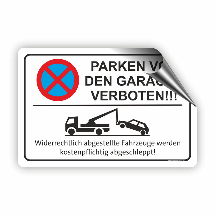 PV-024 PARKEN VOR DEN GARAGEN VERBOTEN | Parken verboten Hinweis | Absolutes Parkverbot für Ihren PARKPLATZ