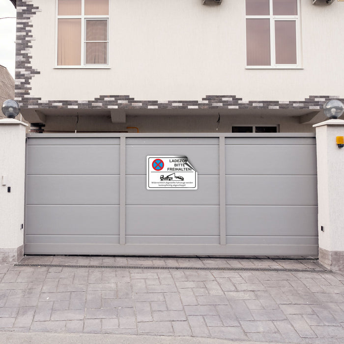 Parken Verboten Schild Schild "Halteverbot - Ladezone Bitte Freihalten" Hinweisschild 300x200 Ausfahrt Freihalten Schild - Foto 2