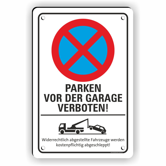 PV-029 PARKEN VOR DER GARAGE VERBOTEN | Parken verboten Hinweis | Absolutes Parkverbot für Ihren PARKPLATZ