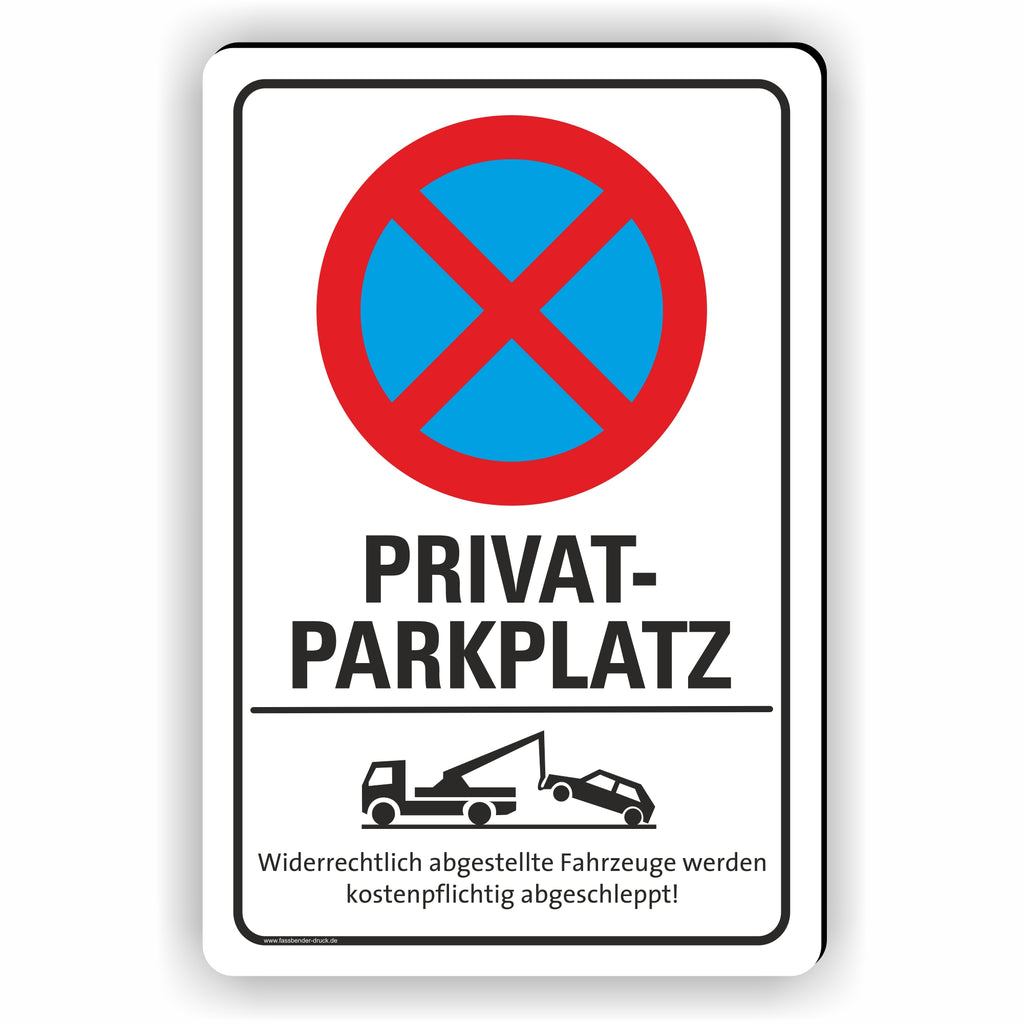 VSafety Parkplatzschild 'Private Car Park' – 400x300 Mm, 1 Mm Kunststoff, Quer, Für Private Stellplätze