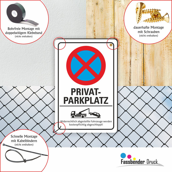 PV-030 PRIVATPARKPLATZ | Parken verboten Hinweis | Absolutes Parkverbot für Ihren PARKPLATZ