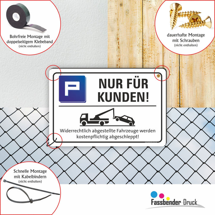 PV-050 NUR FÜR KUNDEN PARKPLATZ | Markieren Sie Ihren Kundenparkplatz oder Privatparkplatz mit diesem Hinweis