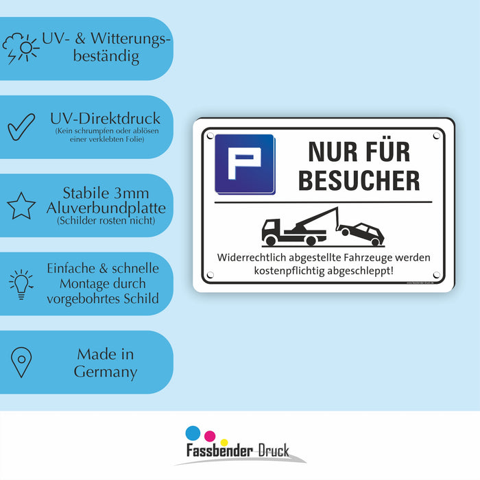 PV-052 NUR FÜR BESUCHER PARKPLATZ | Markieren Sie Ihren Besucherparkplatz oder Privatparkplatz mit diesem Hinweis