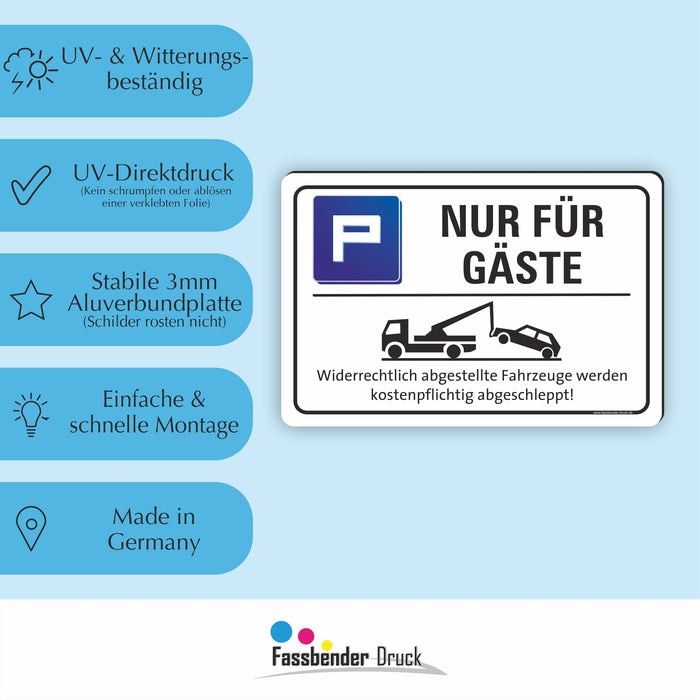 PV-053 NUR FÜR GÄSTE PARKPLATZ | Markieren Sie Ihren Gästeparkplatz oder Privatparkplatz mit diesem Hinweis