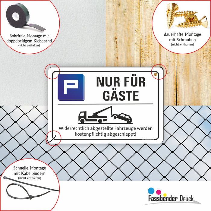PV-053 NUR FÜR GÄSTE PARKPLATZ | Markieren Sie Ihren Gästeparkplatz oder Privatparkplatz mit diesem Hinweis