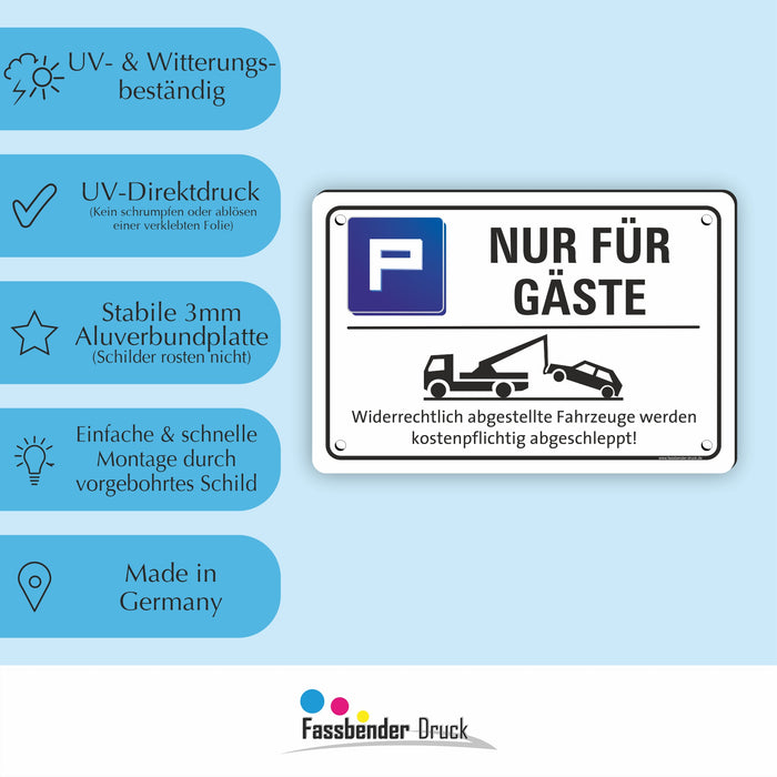 PV-053 NUR FÜR GÄSTE PARKPLATZ | Markieren Sie Ihren Gästeparkplatz oder Privatparkplatz mit diesem Hinweis