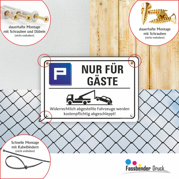 PV-053 NUR FÜR GÄSTE PARKPLATZ | Markieren Sie Ihren Gästeparkplatz oder Privatparkplatz mit diesem Hinweis