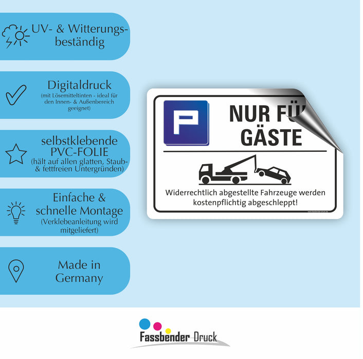 PV-053 NUR FÜR GÄSTE PARKPLATZ | Markieren Sie Ihren Gästeparkplatz oder Privatparkplatz mit diesem Hinweis