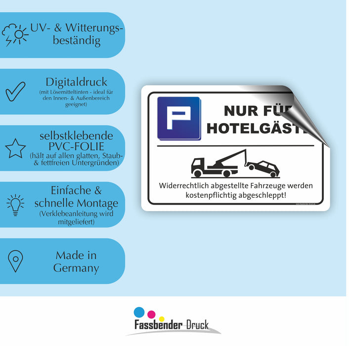 PV-056 NUR FÜR HOTELGÄSTE PARKPLATZ | Markieren Sie Ihren Hotelparkplatz oder Privatparkplatz mit diesem Hinweis