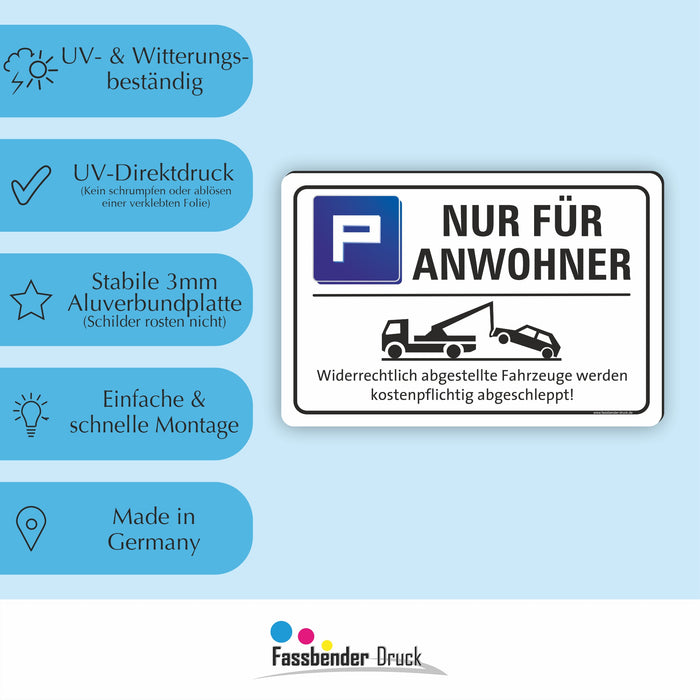 PV-057 NUR FÜR ANWOHNER PARKPLATZ | Markieren Sie Ihren Anwohnerparkplatz oder Privatparkplatz mit diesem Hinweis