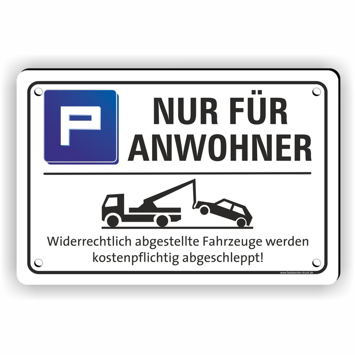 Parkplatz - NUR FÜR ANWOHNER