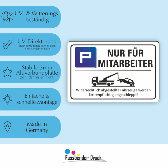 Parkplatz - NUR FÜR MITARBEITER