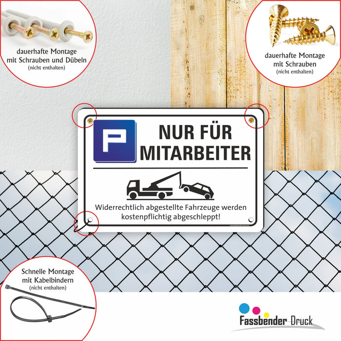 Parkplatz - NUR FÜR MITARBEITER