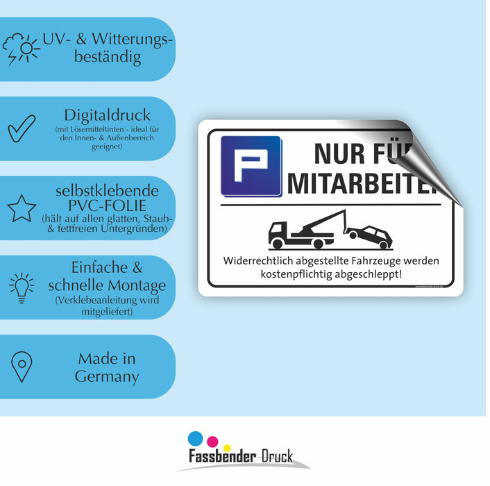 Parkplatz - NUR FÜR MITARBEITER