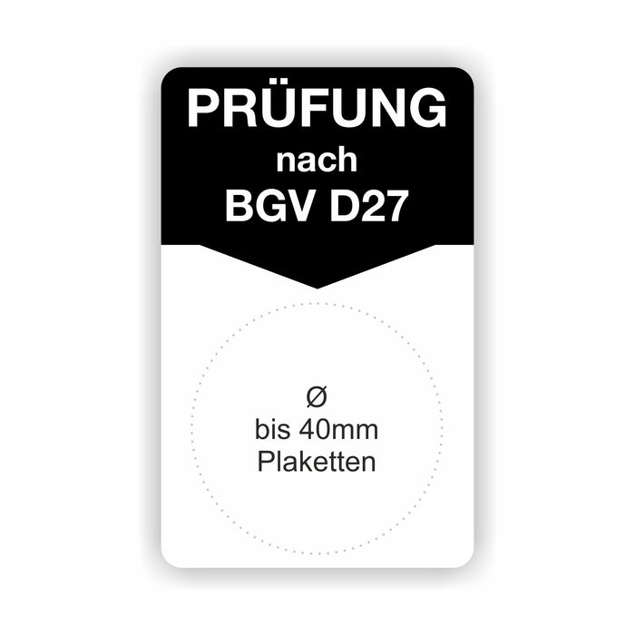 BGV D27 40x80mm Grundetiketten / Grundträger / Untergrund