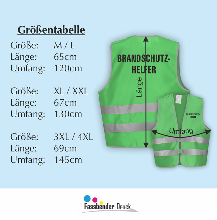 BRANDSCHUTZHELFER Warnweste | Signalweste | Sicherheitsweste DIN ISO 20471