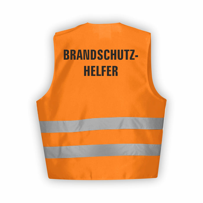 Feuerwehr Warnweste in leuchtender Farbe und reflektierenden Streifen Feuerwehr Warnweste in leuchtender Farbe und reflektierenden Streifen