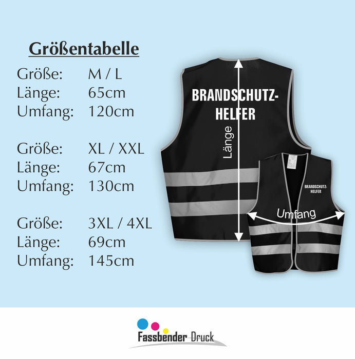 BRANDSCHUTZHELFER Warnweste | Signalweste | Sicherheitsweste DIN ISO 20471