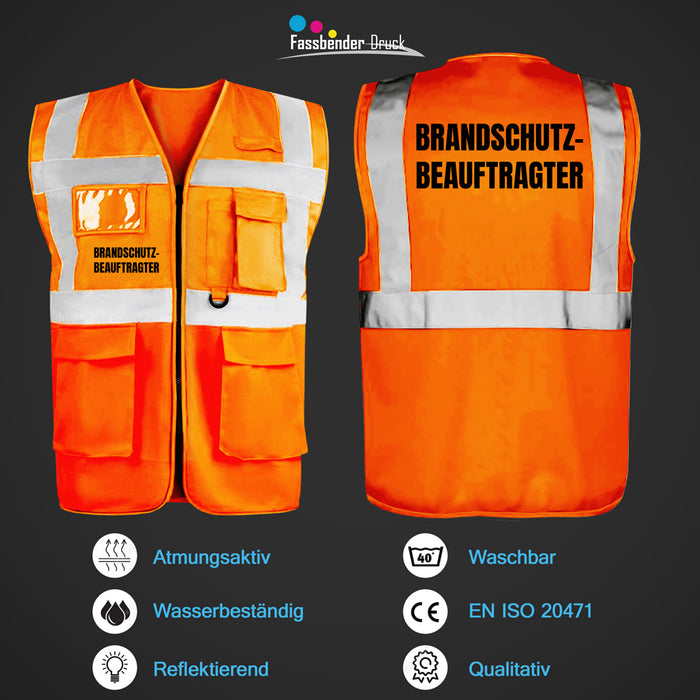 ✓ Warnweste - Brandschutz, orange