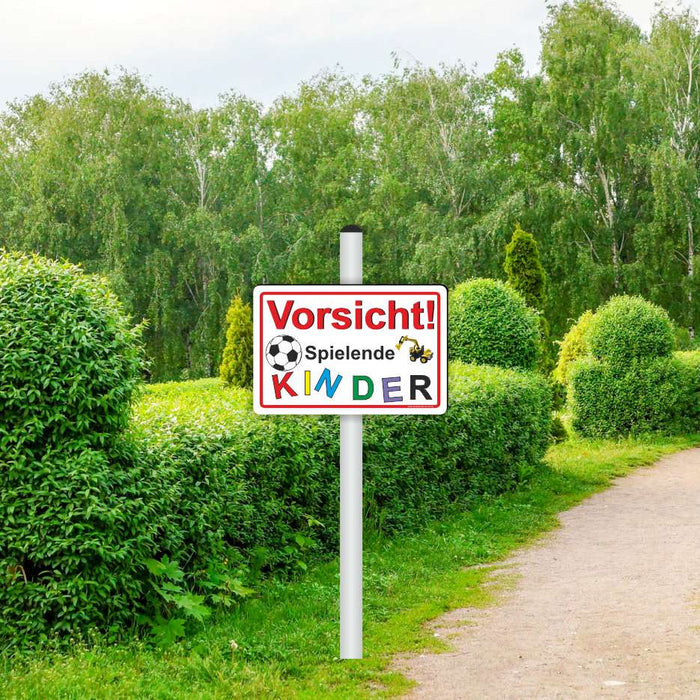 D-001 - VORSICHT! Spielende Kinder - SCHILD