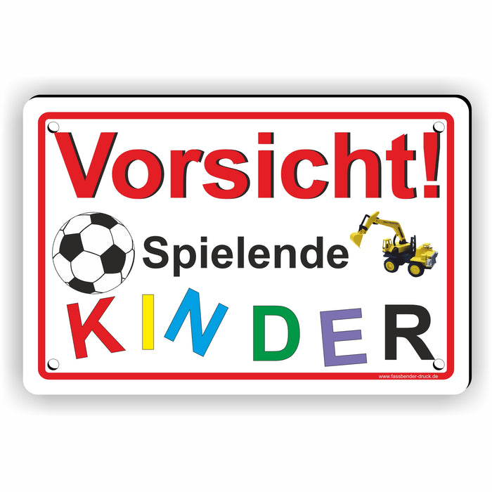 D-001 - VORSICHT! Spielende Kinder - SCHILD