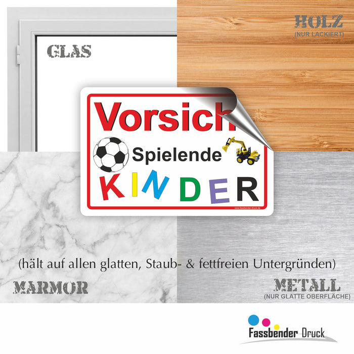 D-001 - VORSICHT! Spielende Kinder - SCHILD