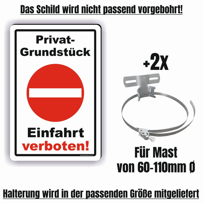 Einfahrt verboten Schild! Durchfahrt verboten - Privatgrundstück D4