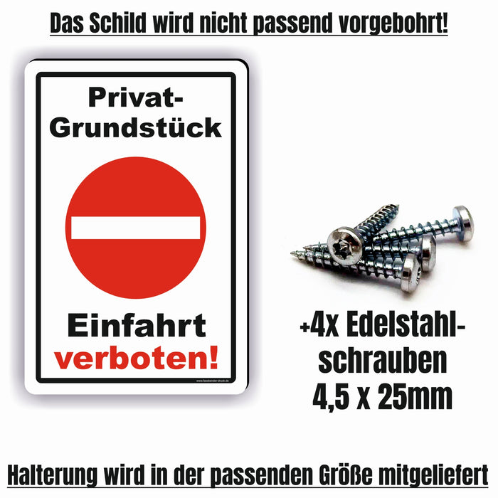 Einfahrt verboten Schild! Durchfahrt verboten - Privatgrundstück D4