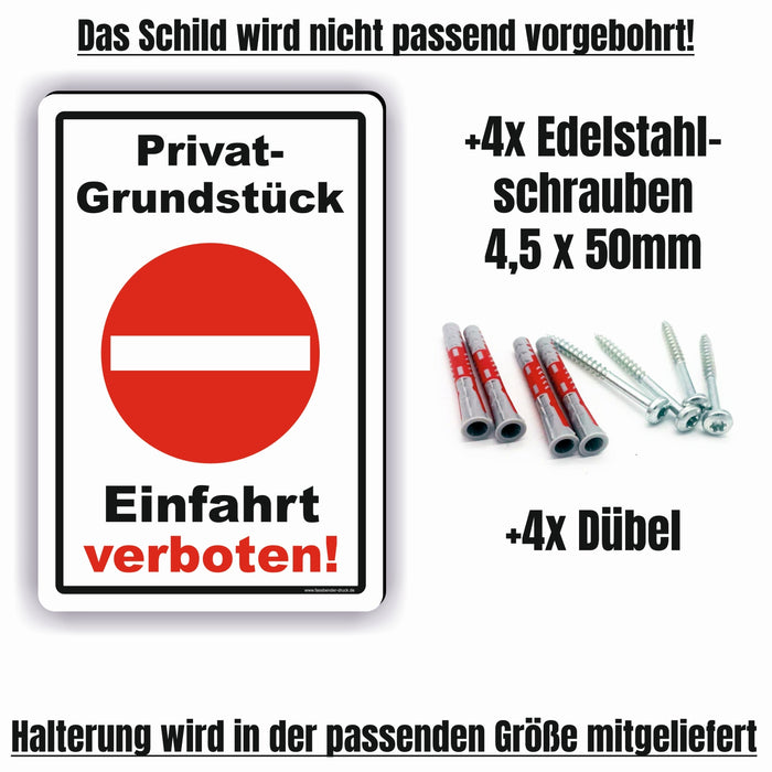 Einfahrt verboten Schild! Durchfahrt verboten - Privatgrundstück D4