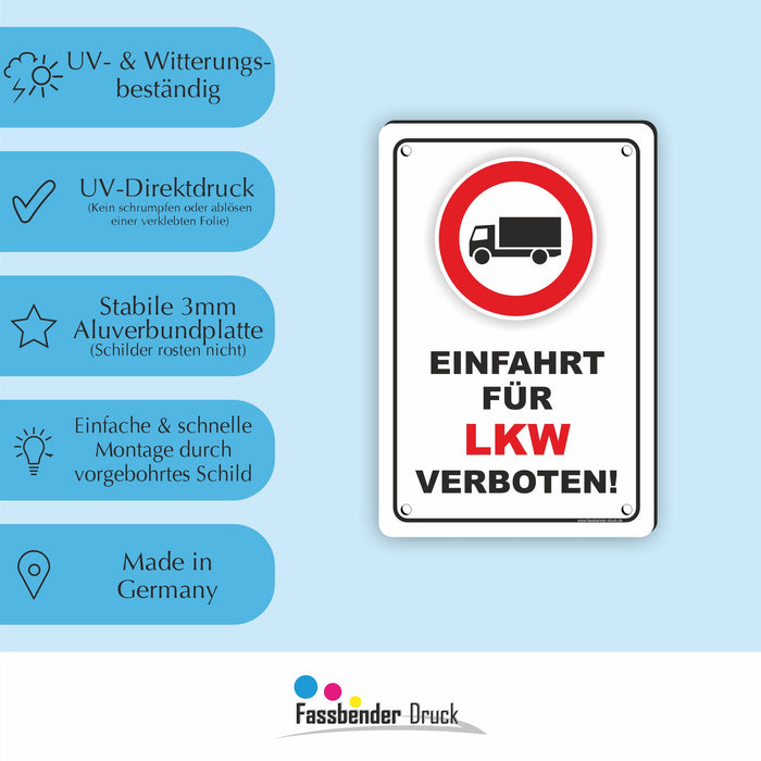 Einfahrt für LKW verboten