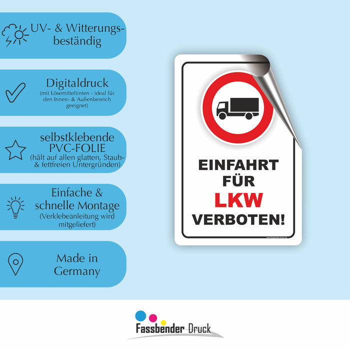 Einfahrt für LKW verboten