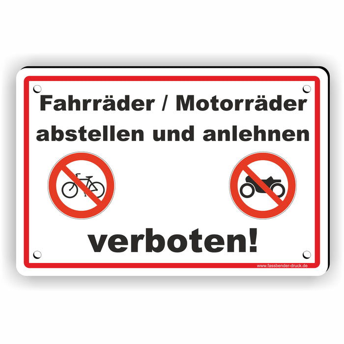 Fahrräder / Motorräder abstellen und anlehen verboten