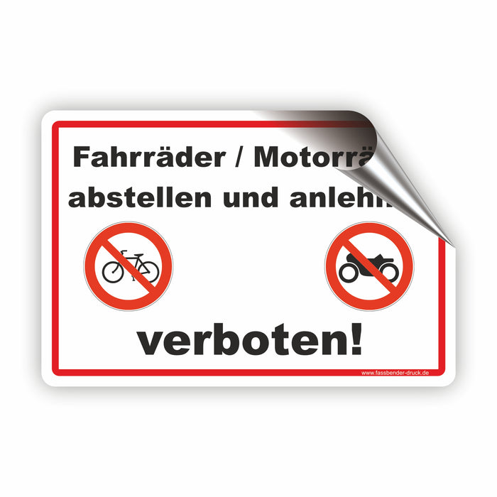 Fahrräder / Motorräder abstellen und anlehen verboten