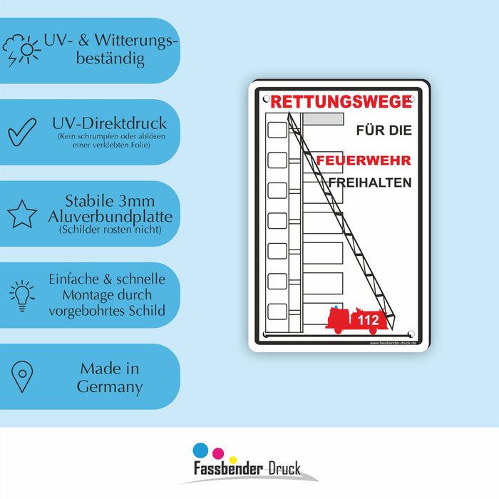 Feuerwehrzufahrt - Rettungswege für die Feuerwehr freihalten